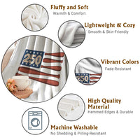 USA Flag Baseball Throw Blanket America 250th Anniversary Gift