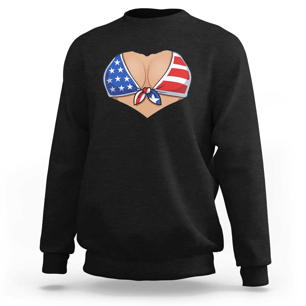 American Flag Bikini Sweatshirt Patriotic Summer Vacation Gift