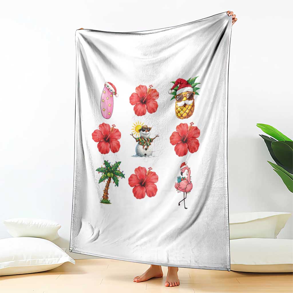 Christmas In July Throw Blanket Tropical Summer Beach Party Graphic