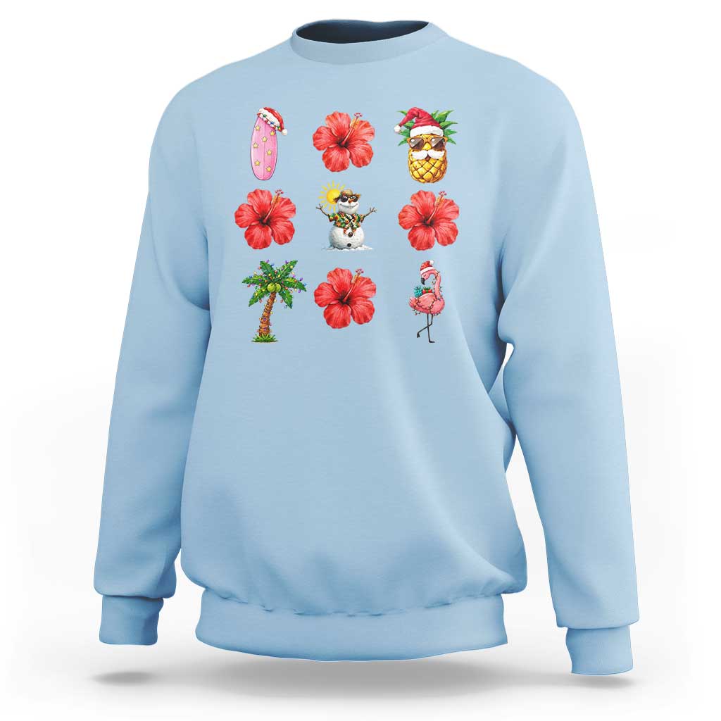 Christmas In July Sweatshirt Tropical Summer Beach Party Graphic