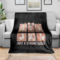 Funny Endometrial Cancer Warrior Goose Throw Blanket Just A Strong Goose