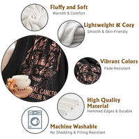 Endometrial Cancer Warrior Tiger Throw Blanket Strength Courage Hope