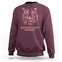 Endometrial Cancer Warrior Tiger Sweatshirt Strength Courage Hope