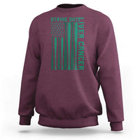 Strike Out Liver Cancer Baseball Sweatshirt American Flag Support Gift
