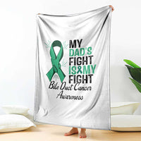 Cholangiocarcinoma Support Warrior Gift Throw Blanket My Dad Fight My Fight