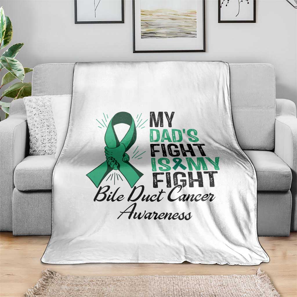 Cholangiocarcinoma Support Warrior Gift Throw Blanket My Dad Fight My Fight