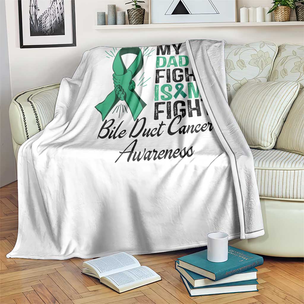 Cholangiocarcinoma Support Warrior Gift Throw Blanket My Dad Fight My Fight