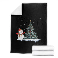 Christmas Snowman Throw Blanket Funny Snowmen With Christmas Tree - Wonder Print Shop