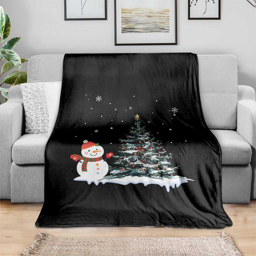Christmas Snowman Throw Blanket Funny Snowmen With Christmas Tree - Wonder Print Shop