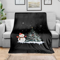 Christmas Snowman Throw Blanket Funny Snowmen With Christmas Tree - Wonder Print Shop