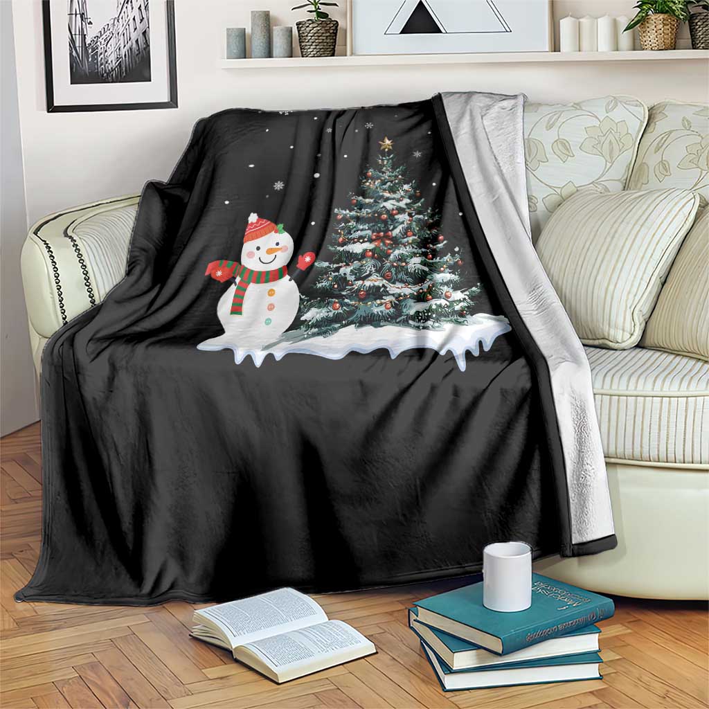 Christmas Snowman Throw Blanket Funny Snowmen With Christmas Tree - Wonder Print Shop