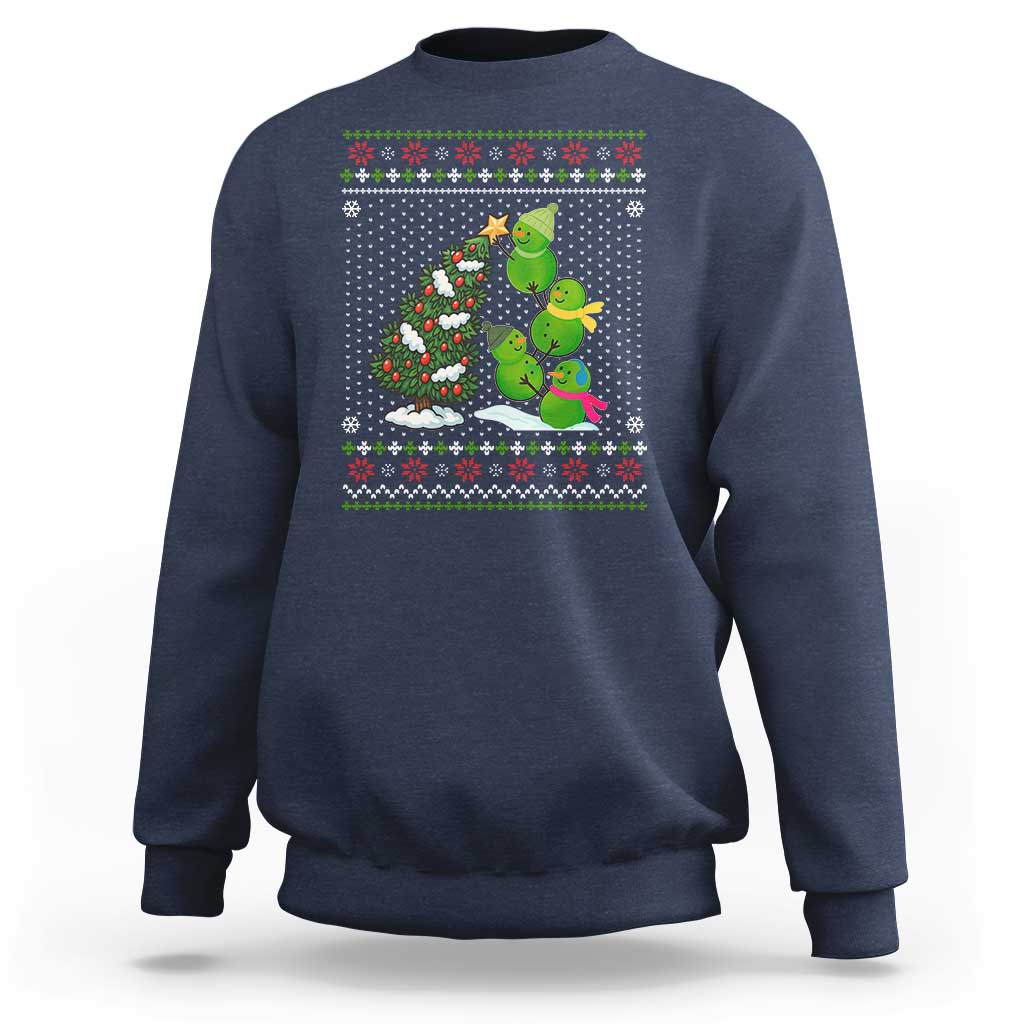 Christmas Snowman Squad Sweatshirt Funny Holiday Snowmen With Xmas Tree - Wonder Print Shop