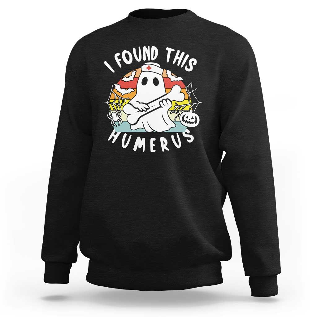 Halloween Ghost Nurse Sweatshirt I Found This Humerus Bone Pun - Wonder Print Shop