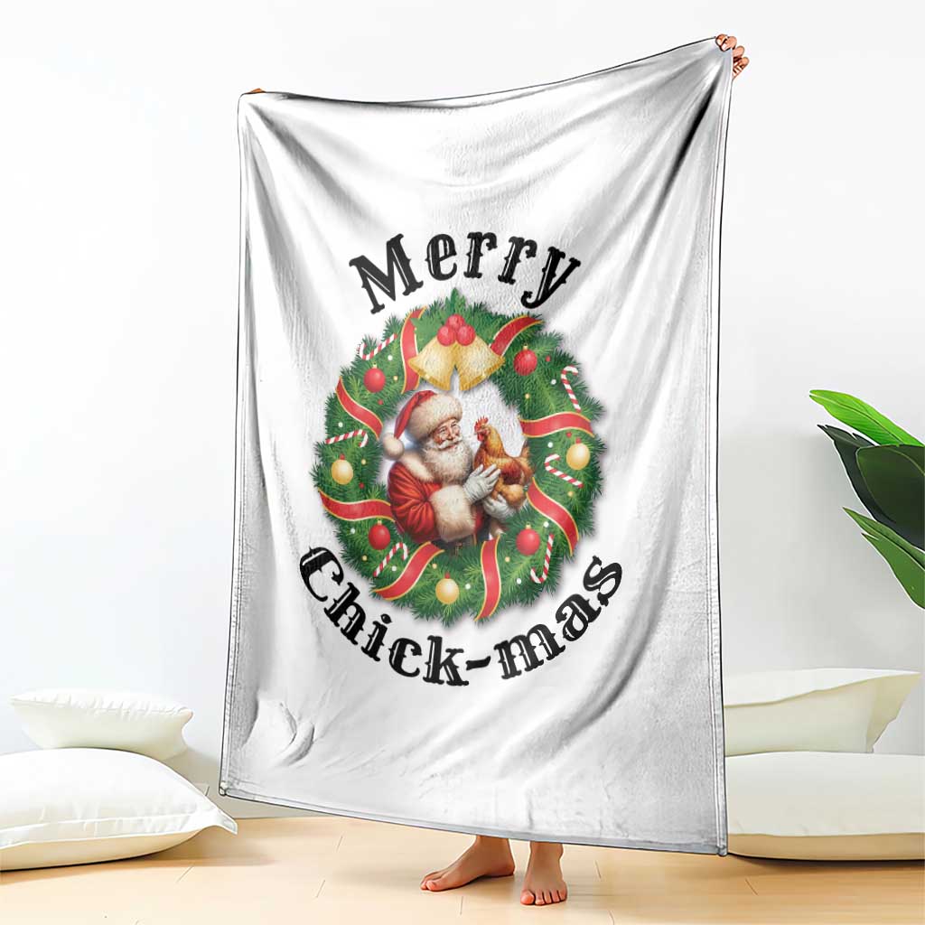 Funny Christmas Chicken Lovers Throw Blanket Merry Chickmas Santa Gift - Wonder Print Shop