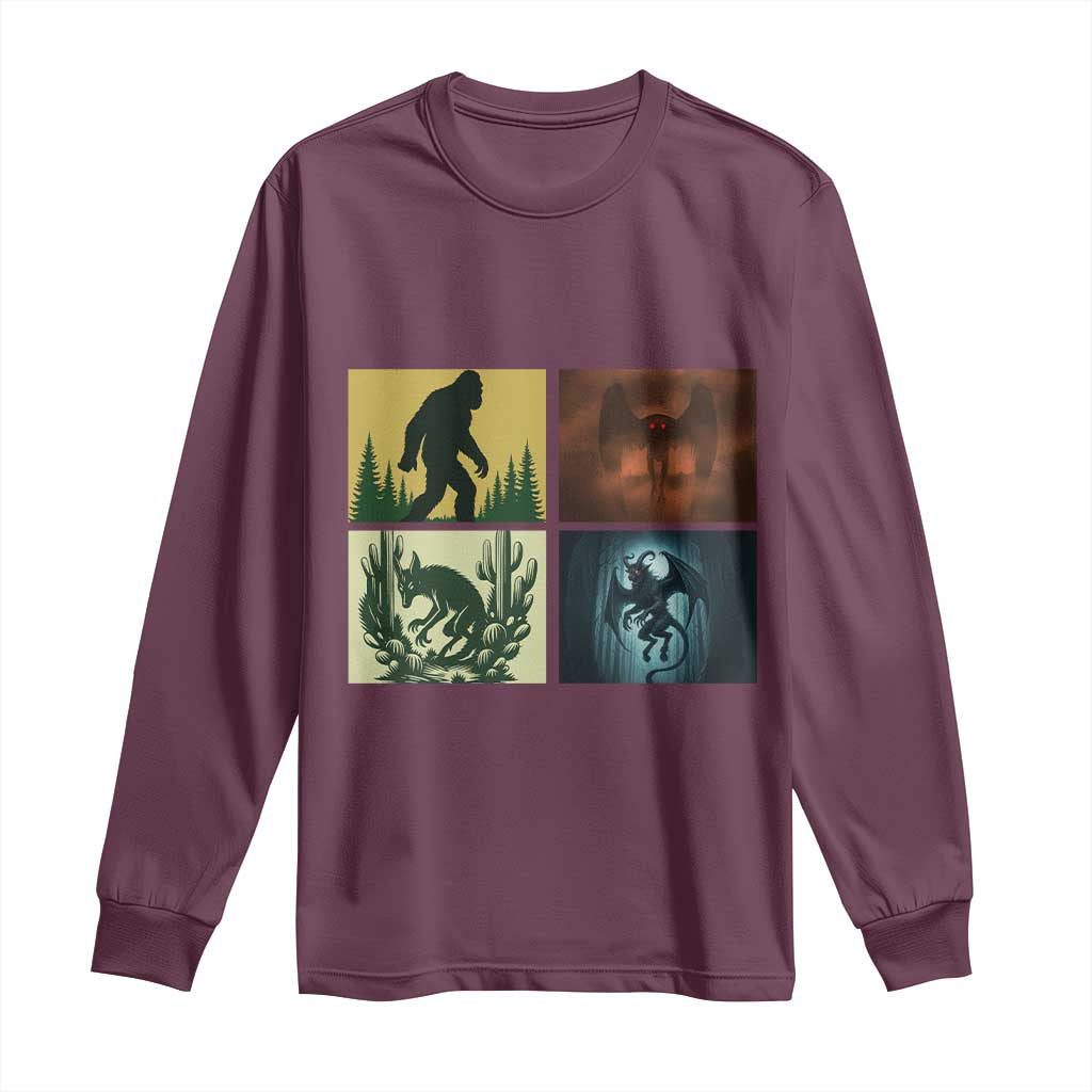 Mothman Bigfoot Chupacabra Jersey Devil Long Sleeve Shirt Cryptid Legends Gift - Wonder Print Shop