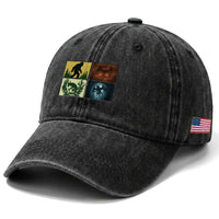 Mothman Bigfoot Chupacabra Jersey Devil Washed Cotton Baseball Cap Cryptid Legends Gift