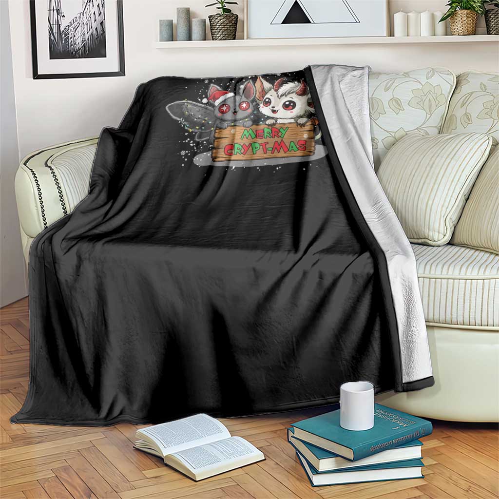 Mothman And Jersey Devil Throw Blanket Merry Cryptmas Funny Holiday Gift - Wonder Print Shop