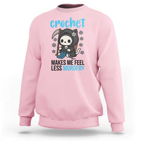 Crochet Makes Me Feel Less Murdery Sweatshirt Grim Reaper Cat Gift - Wonder Print Shop