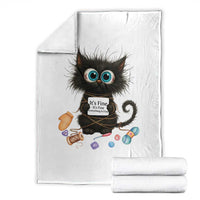 Funny Cat Crochet Lover Throw Blanket Its Fine I am Fine Everything Is Fine - Wonder Print Shop