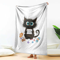Funny Cat Crochet Lover Throw Blanket Its Fine I am Fine Everything Is Fine - Wonder Print Shop