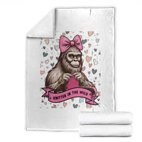 Funny Bigfoot Knitting Throw Blanket Knitter In The Wild - Wonder Print Shop