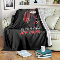 Worlds Okayest Mid Laner Throw Blanket Funny Gift For Gamer - Wonder Print Shop