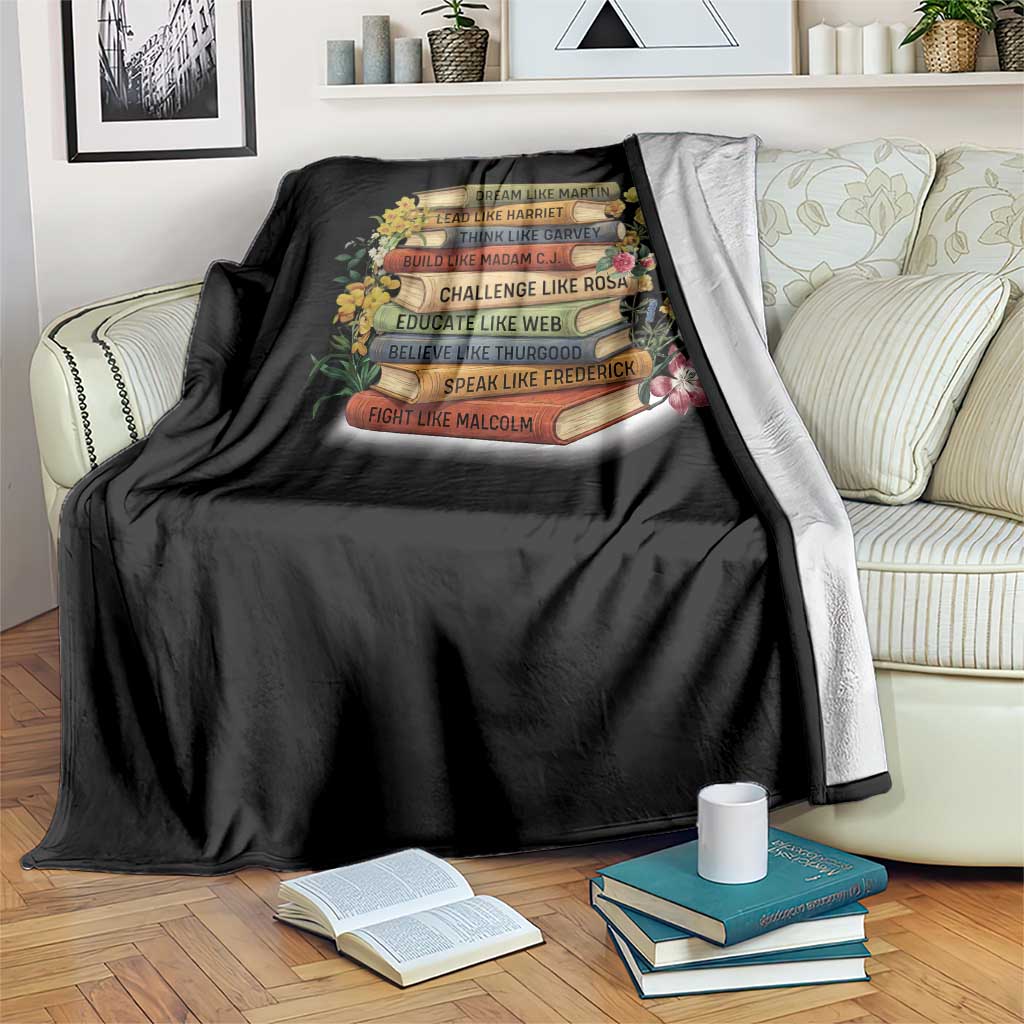 Black History Leaders Book Throw Blanket African American Teachers - Wonder Print Shop