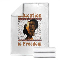 Education Is Freedom Throw Blanket Black History Women Teacher Gift - Wonder Print Shop