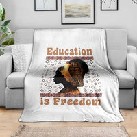 Education Is Freedom Throw Blanket Black History Women Teacher Gift - Wonder Print Shop