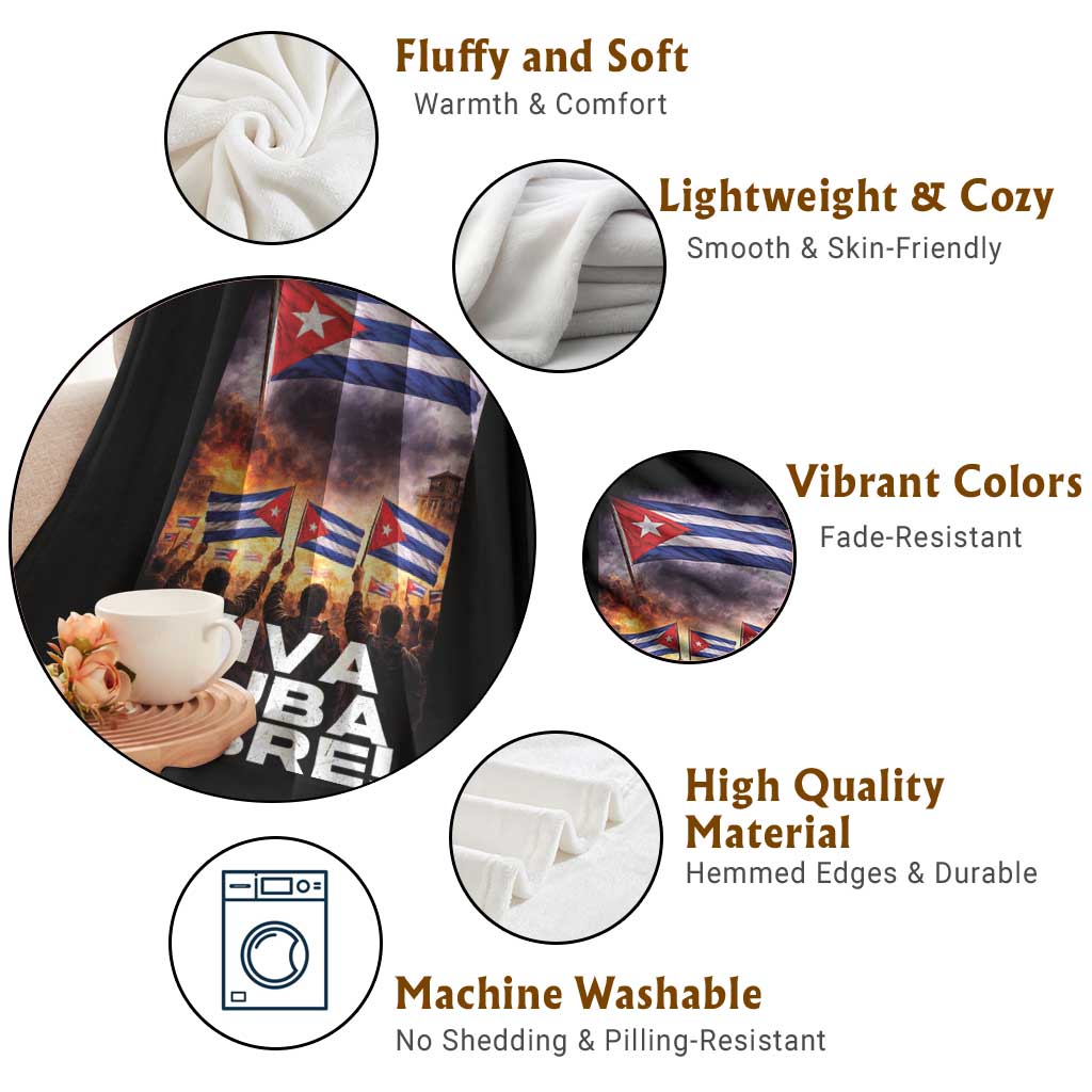Viva Cuba Libre Throw Blanket Cuban Freedom Protest