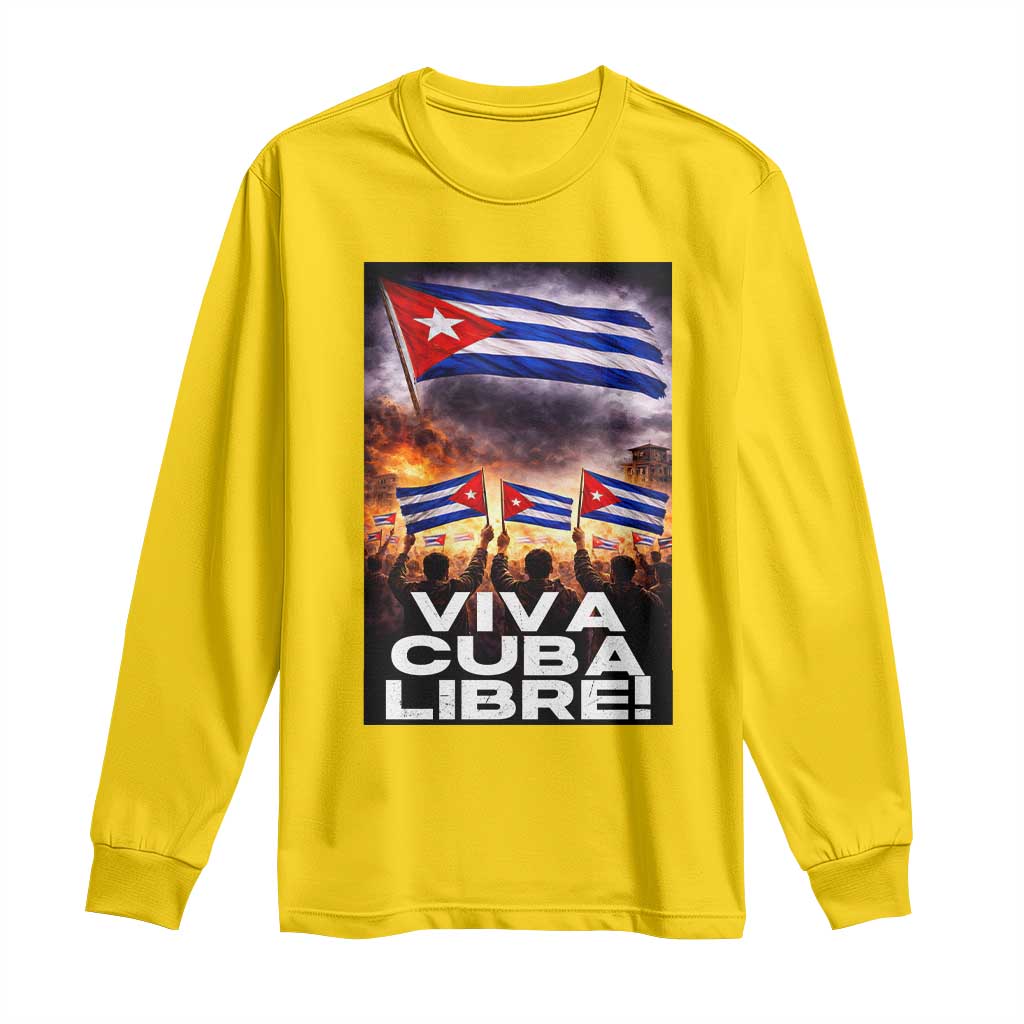 Viva Cuba Libre Long Sleeve Shirt Cuban Freedom Protest