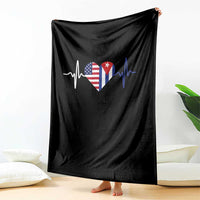 Heartbeat Cuba USA Throw Blanket Cuban American Pride