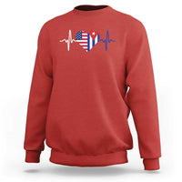 Heartbeat Cuba USA Sweatshirt Cuban American Pride