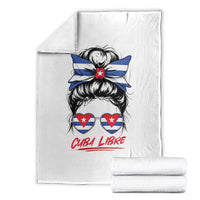 Cuba Libre Throw Blanket Messy Bun Cuban Woman Sunglasses