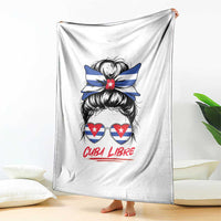 Cuba Libre Throw Blanket Messy Bun Cuban Woman Sunglasses