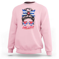 Cuba Libre Sweatshirt Messy Bun Cuban Woman Sunglasses
