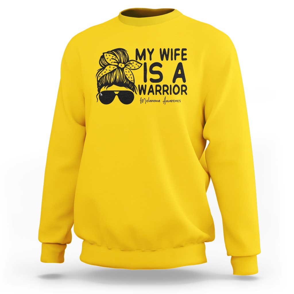 My Wife Is A Warrior Sweatshirt Melanoma Awareness Husband Gift