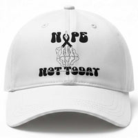 Melanoma Fighter Gift Baseball Cap Funny Skeleton Nope Not Today