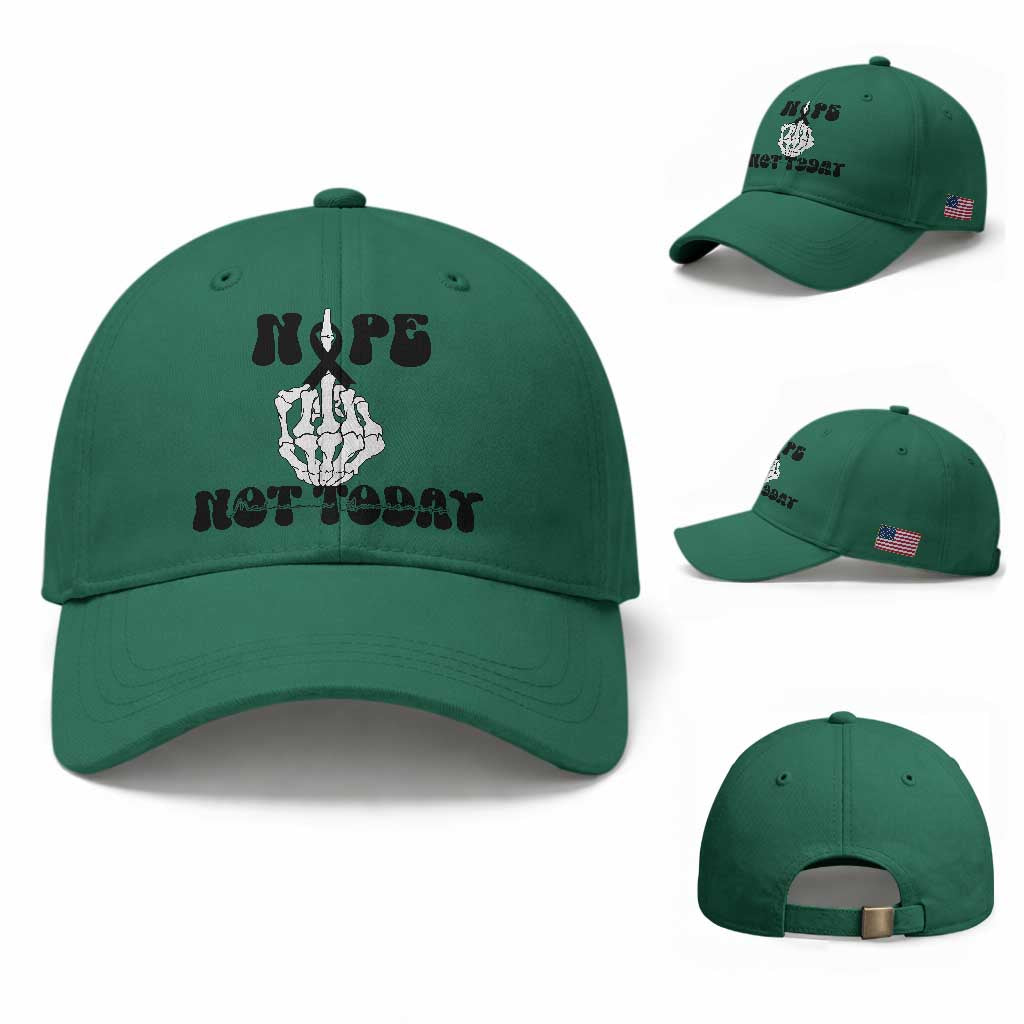 Melanoma Fighter Gift Baseball Cap Funny Skeleton Nope Not Today