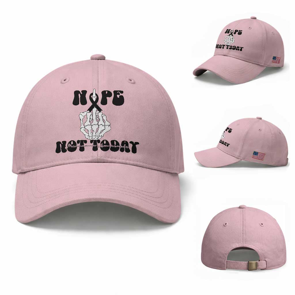 Melanoma Fighter Gift Baseball Cap Funny Skeleton Nope Not Today
