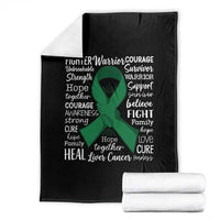 Liver Cancer Support Gift Throw Blanket Fearless Unbreakable Warrior Hope