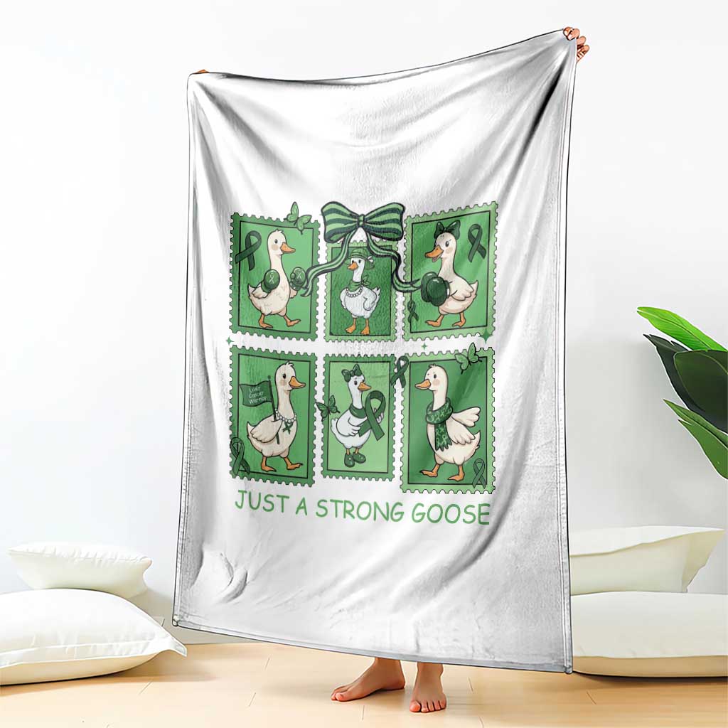 Funny Liver Cancer Warrior Support Gift Throw Blanket Just A Strong Goose