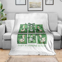 Funny Liver Cancer Warrior Support Gift Throw Blanket Just A Strong Goose