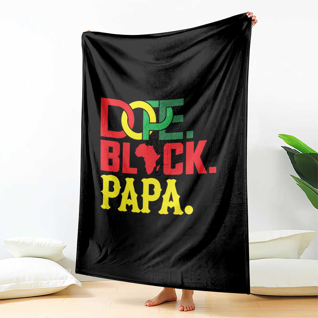 Dope Black Papa Throw Blanket Melanin King Fathers Day Gift