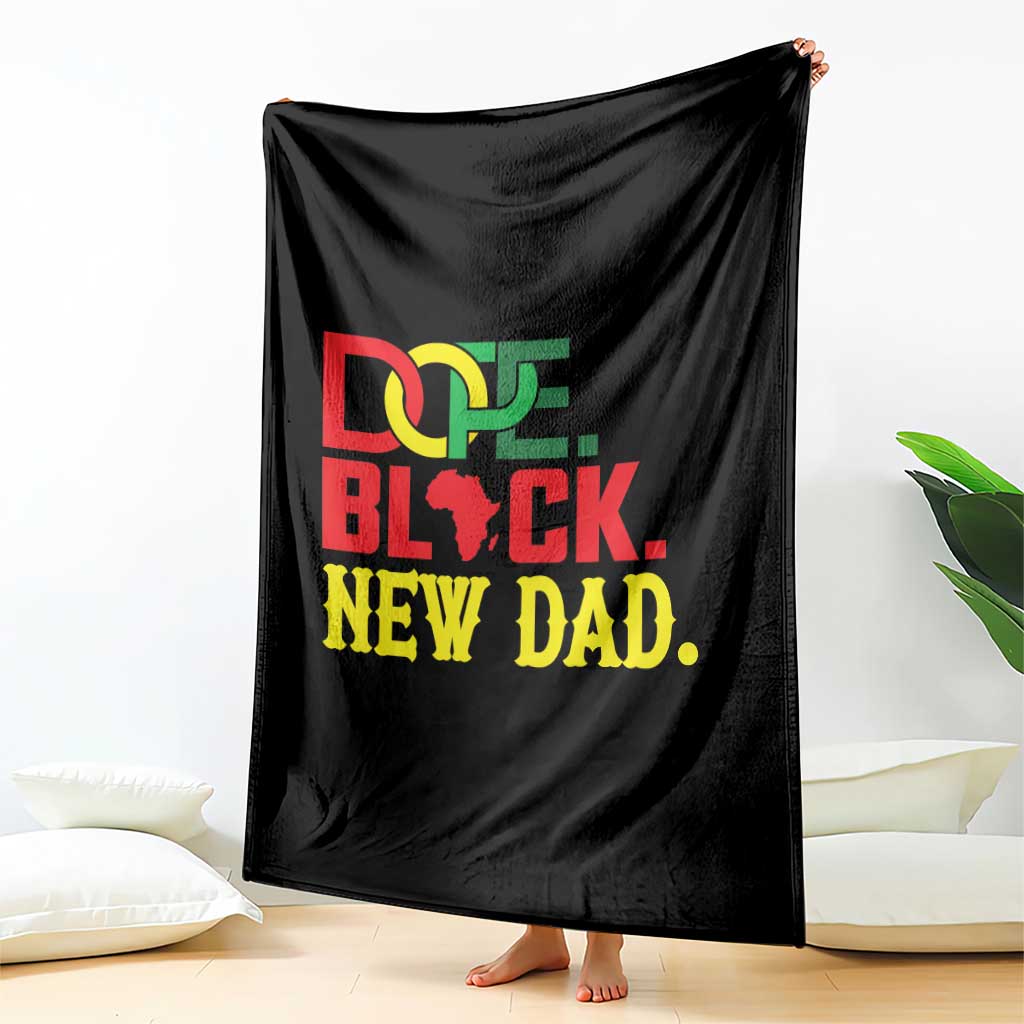 First Father's Day African American Dad Throw Blanket New Dad Gift