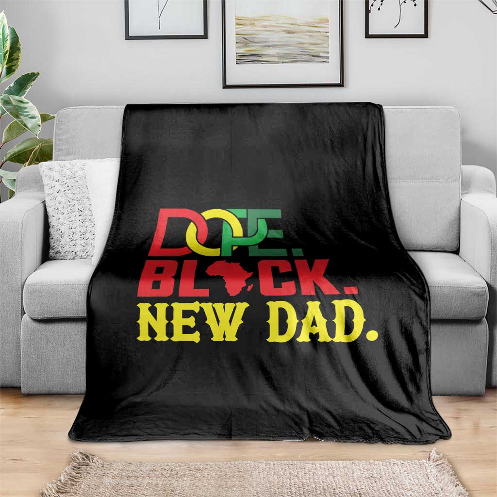 First Father's Day African American Dad Throw Blanket New Dad Gift