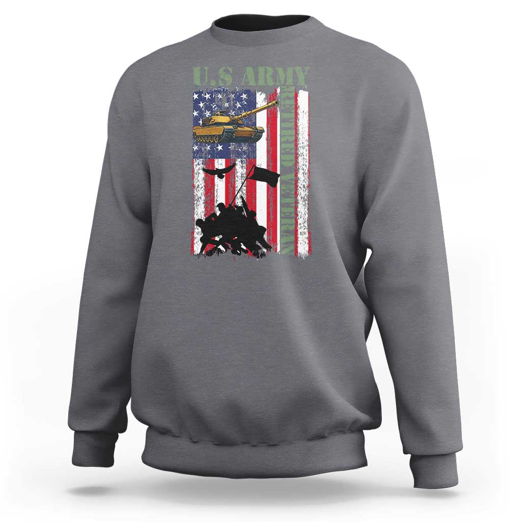 Retired Army Sweatshirt American Flag US Patriotic USA Pride - Wonder Print Shop