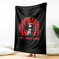 Not Today Jesus Throw Blanket Gothic Dark Art Pastel Goth Creepy Graphic