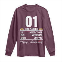 Vintage 1st Wedding Anniversary Long Sleeve Shirt One Year Married Gift