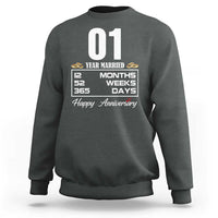 Vintage 1st Wedding Anniversary Sweatshirt One Year Married Gift